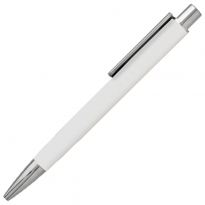 Ручка шариковая Lotte Soft Touch Shiny Silver Requis, белая