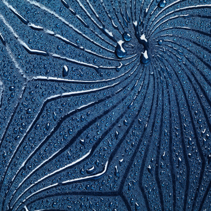 Зонт-трость Magic, с проявляющимся цветочным рисунком, темно-синий, узор