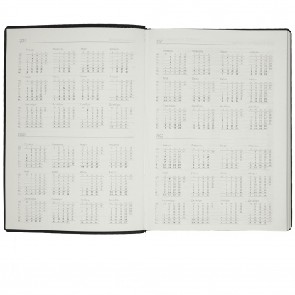 Ежедневник Tact, недатированный, черный, календарь