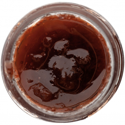 Варенье Jammy Mini, клубничное, с открытой крышкой