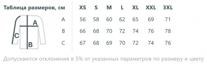 Размерная таблица бомбера Wigton