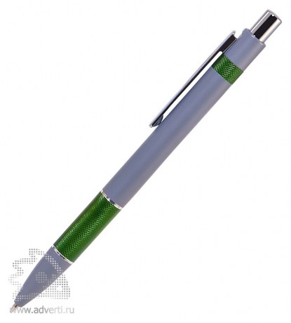 Шариковая ручка Colibri, серебритая с зеленым