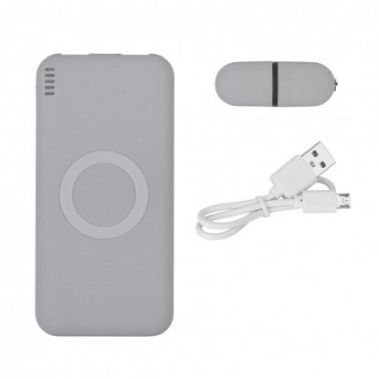 Набор Камень на 2 предмета, 8000 mAh /16Gb, с покрытием soft grip, серый