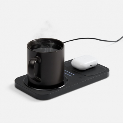 Беспроводное зарядное устройство с подогревом кружки Hot Task, чёрное