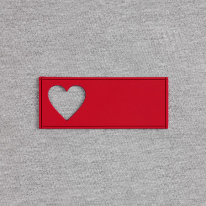 Лейбл из ПВХ с вырезом Сердце, красный