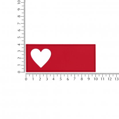 Лейбл из ПВХ с вырезом Сердце, красный