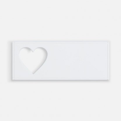 Лейбл из ПВХ с вырезом Сердце, белый