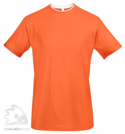Футболка с контрастной отделкой Madison 170, мужская, оранжевая