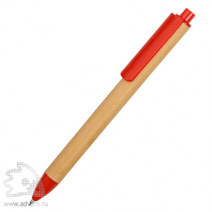 Ручка картонная шариковая Эко 2.0, красная