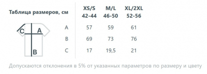 Размерная таблица футболка оверсайз Sinkopa, унисекс