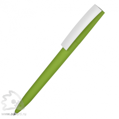 Ручка пластиковая soft-touch шариковая Zorro, зеленая