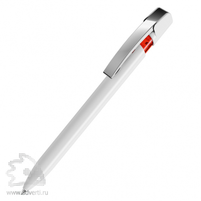 Шариковая ручка SKY M, белая с красным