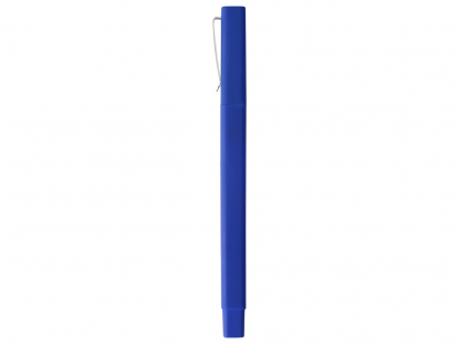 Ручка шариковая пластиковая Quadro Soft, синяя, вид сбоку