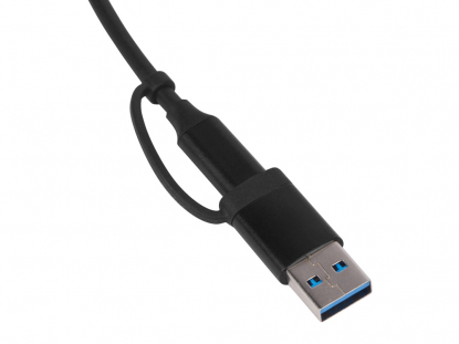 USB-хаб Link с коннектором 2-в-1 USB-C и USB-A, 2.0/3.0, черный