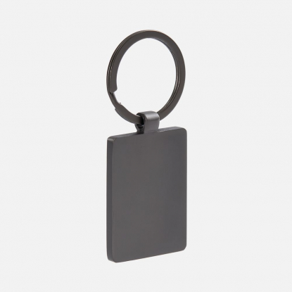 Брелок Gun Metal Leather Rectangle