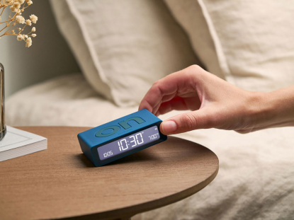 Часы настольные Flip Mini, темно-бирюзовые