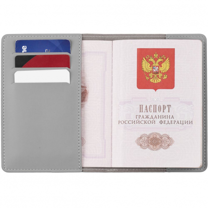 Обложка для паспорта Shall Simple, серая