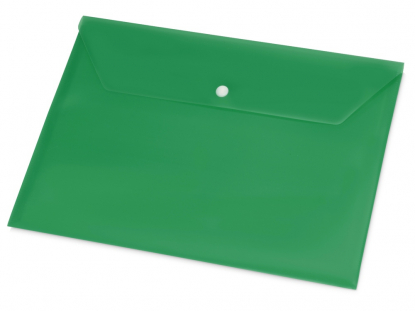Папка-конверт с кнопкой А4, зеленая