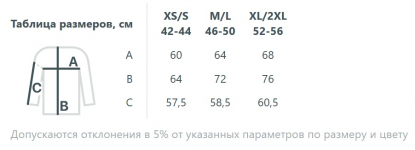Размерная таблица худи оверсайз унисекс Kosmos