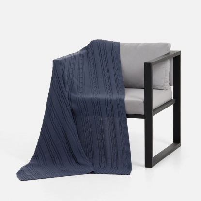 Плед Remitti, серо-синий