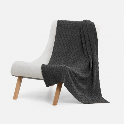 Плед Braidera, темно-серый меланж