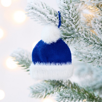 Подвеска на елку Вьюжка, шапочка, синяя