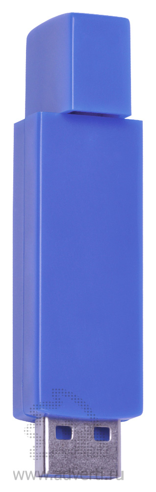 USB flash-карта Twist, синяя полуоткрытая