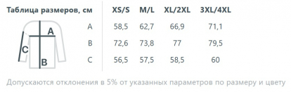 Размерная таблица худи оверсайз Daylero, унисекс