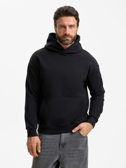 Худи оверсайз Daylero, унисекс, черное