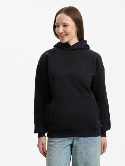 Худи оверсайз Daylero, унисекс, черное