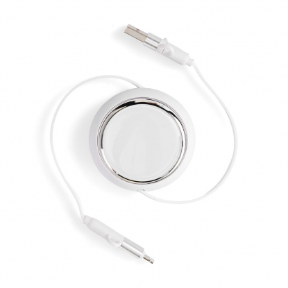 Складной кабель с переходниками pocketCoil, белый