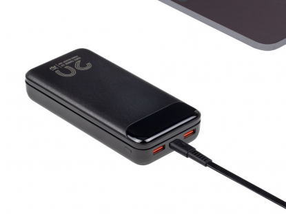 Внешний аккумулятор с дисплеем, 20000 mAh, черный