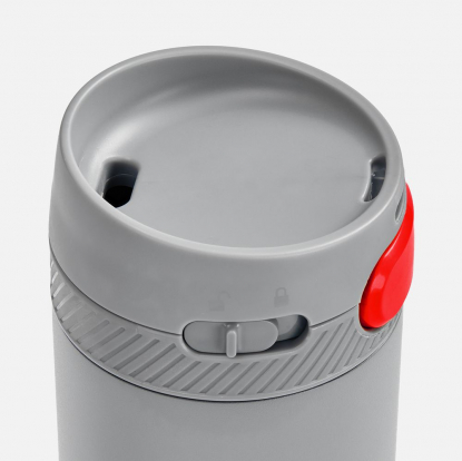 Термостакан X1 с цветной кнопкой, серый с красным