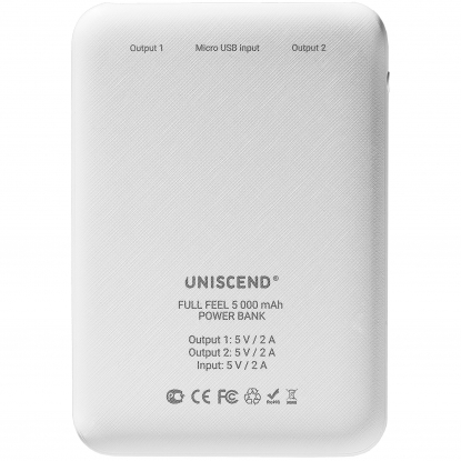 Внешний аккумулятор Uniscend Full Feel 5000 mAh, белый, обратная сторона