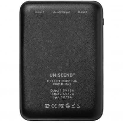 Внешний аккумулятор Uniscend Full Feel 10000 mAh, чёрный, оборотная сторона
