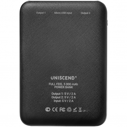 Внешний аккумулятор Uniscend Full Feel 10000 mAh с индикатором, чёрный, оборотная сторона