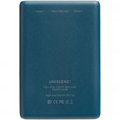 Внешний аккумулятор Uniscend Full Feel Color 5000 мАч, тёмно-синий, оборотная сторона