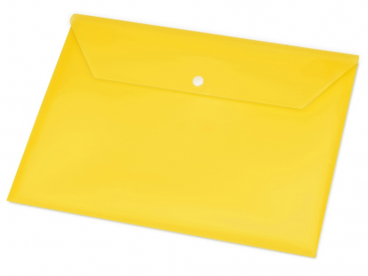 Папка-конверт с кнопкой А4, желтая