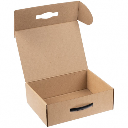 Коробка Matter Light с чёрной ручкой, крафт