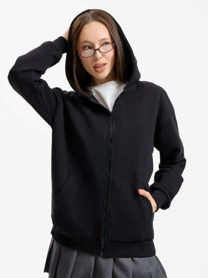 Толстовка оверсайз Sartoro, унисекс, черная