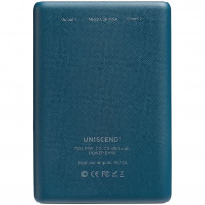 Внешний аккумулятор Uniscend Full Feel Color 5000 мАч, тёмно-синий, оборотная сторона