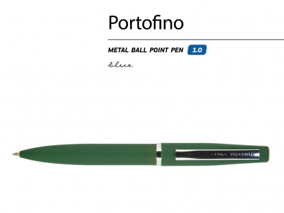 Ручка металлическая шариковая Portofino, зеленая