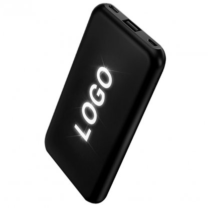 Внешний аккумулятор Kugo 10000 mAh с подсветкой гравировки, черный