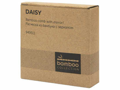 Расческа с зеркалом Daisy из бамбука, коробка