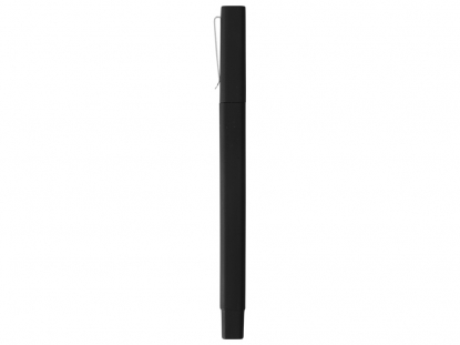 Ручка шариковая пластиковая Quadro Soft, черная, вид сбоку