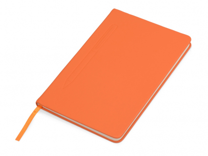 Блокнот А5 Magnet soft-touch с магнитным держателем для ручки, оранжевый