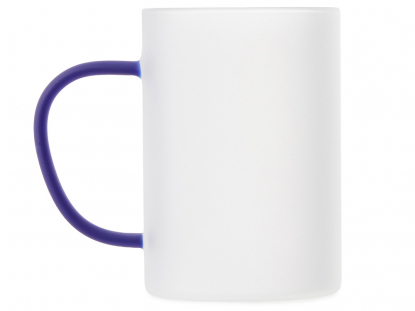 Стеклянная матовая кружка для сублимации Акцент, синяя