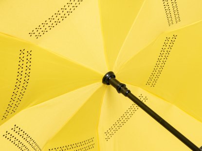 Зонт-трость наоборот Inversa, черный с желтым