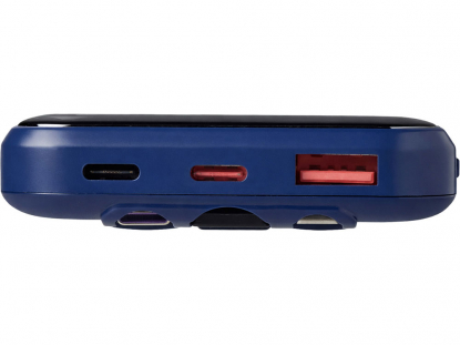 Внешний беспроводной аккумулятор c QC/PD Арти, 10000 мАч, темно-синий с белой подсветкой