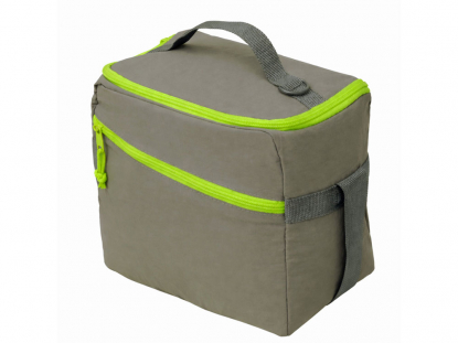 Изотермическая сумка-холодильник Neo Classic c контрастной молнией, зеленое яблоко